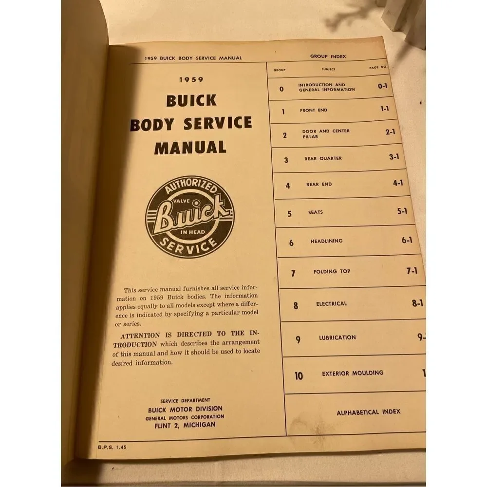 1959 Buick Body Service Manual-First Edition - Picture 7 of 9